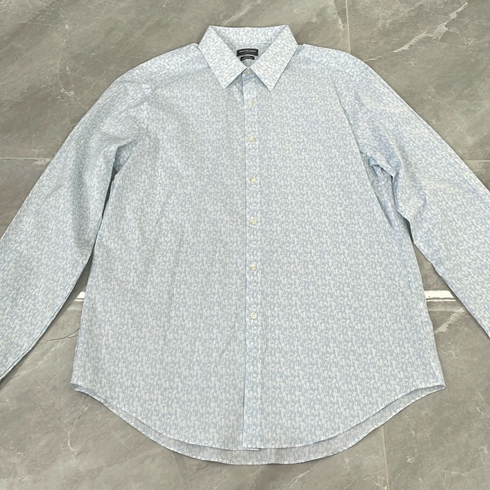 Men’s Van Heusen Studio Slim Fit Long Sleeve Button Down Dress Shirt Large